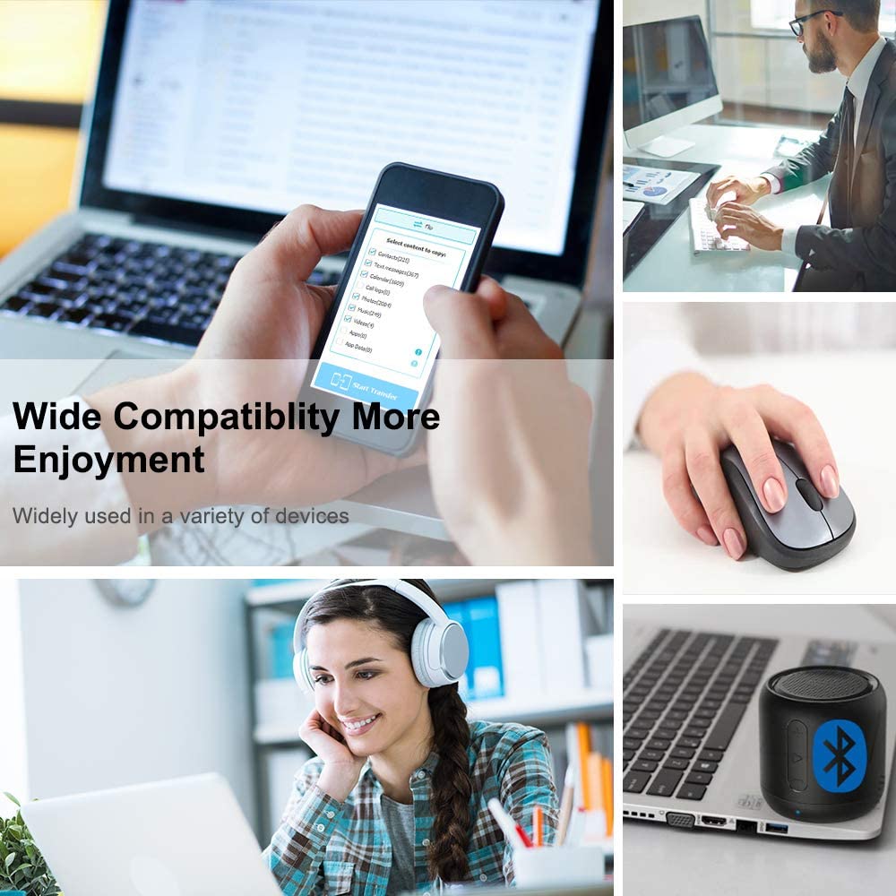 Bluetooth 5.0 USB Adapter Dongle Bluetooth Receiver Transmitter Wireless Adapter for Laptop PC Support Windows 10/8/7 Mouse Keyboard Headset