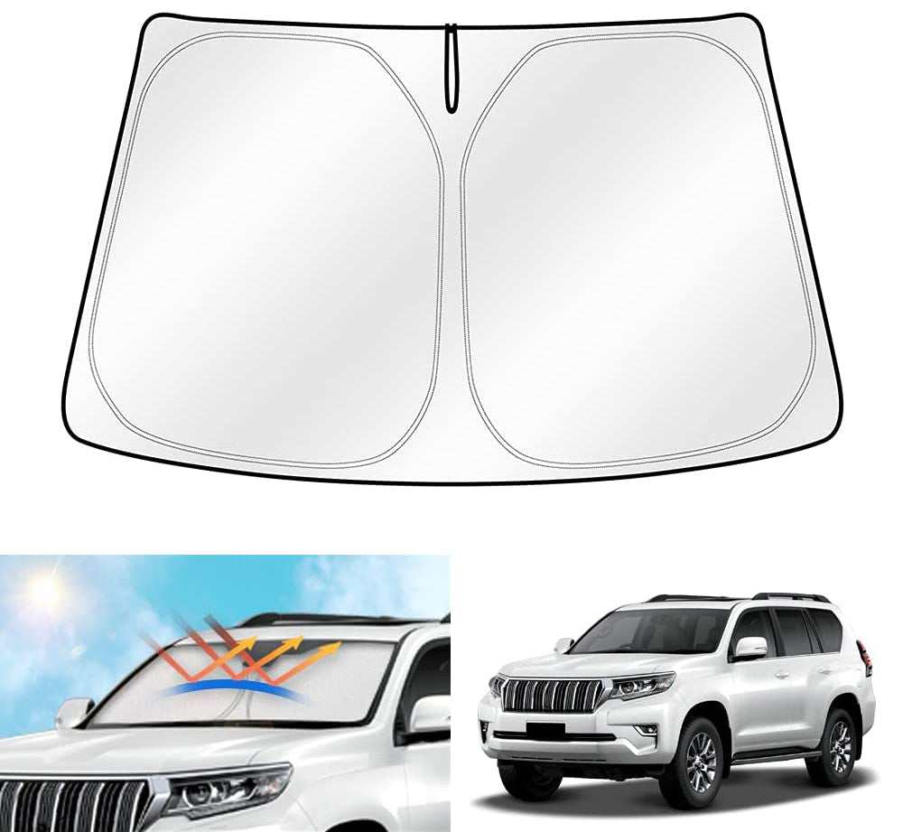 WindScreen Sun Shade for TOYOTA PRADO 2009-2024 Blocks UV Rays Sun Visor Protector Foldable Sunshade