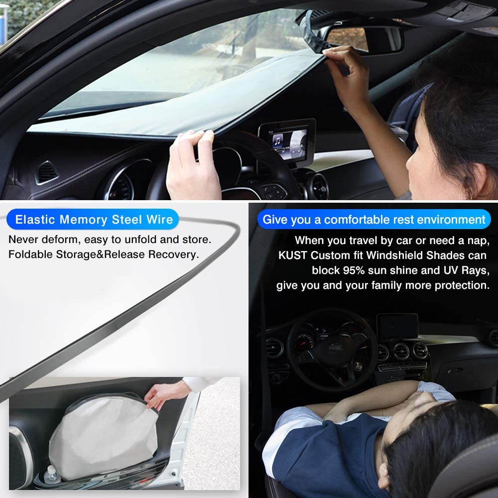 WindScreen Sun Shade for Toyota LandCruiser 200 Series 2007-2021 Blocks UV Rays Sun Visor Protector Foldable Sunshade