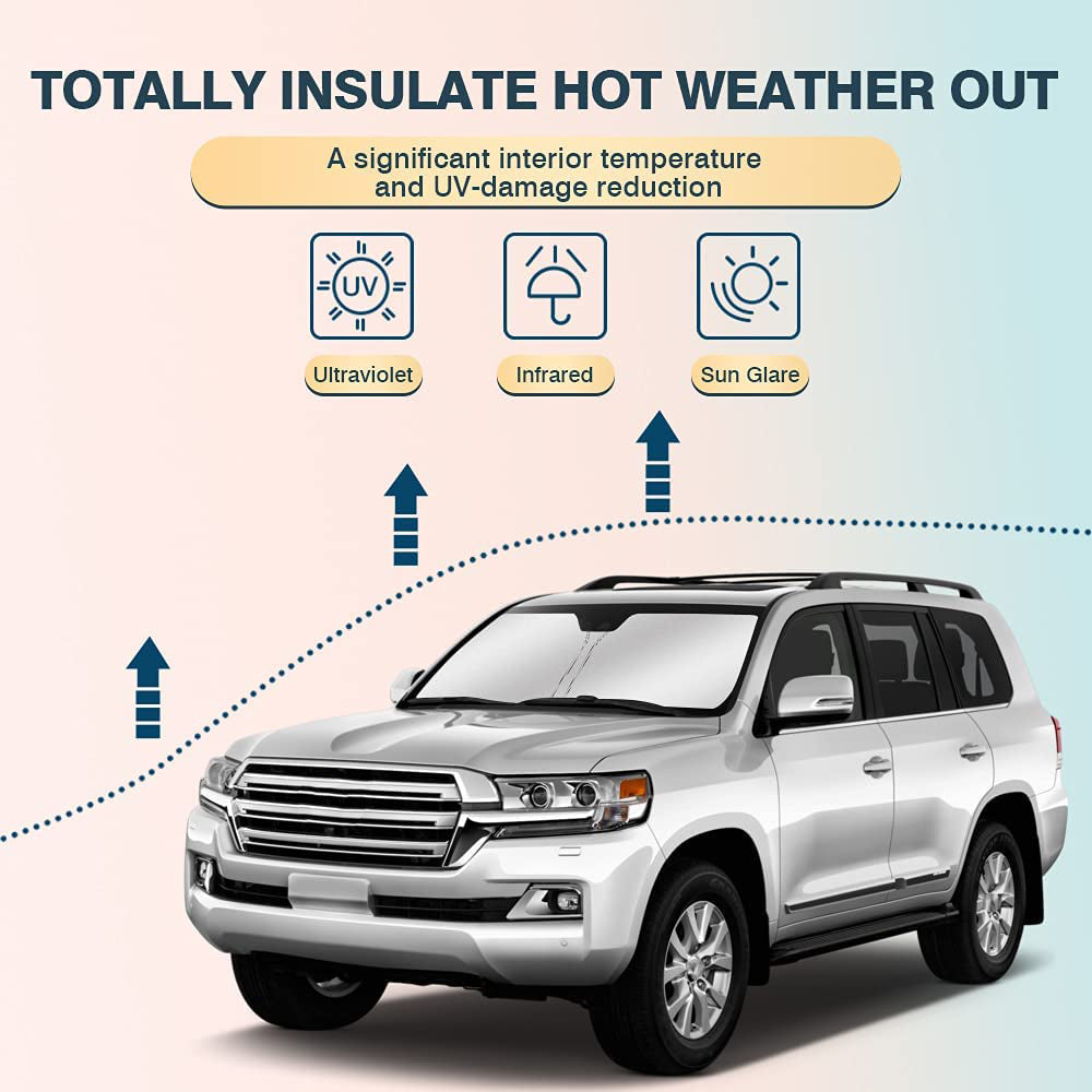 WindScreen Sun Shade for Lexus LX Series 2007-2021 Blocks UV Rays Sun Visor Protector Foldable Sunshade