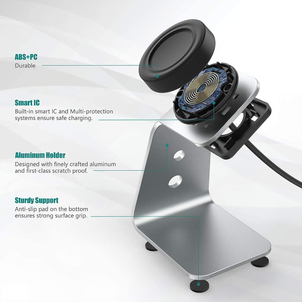 Aluminium Grey Wireless Charger Stand for Samsung Galaxy Watch 3 41mm
