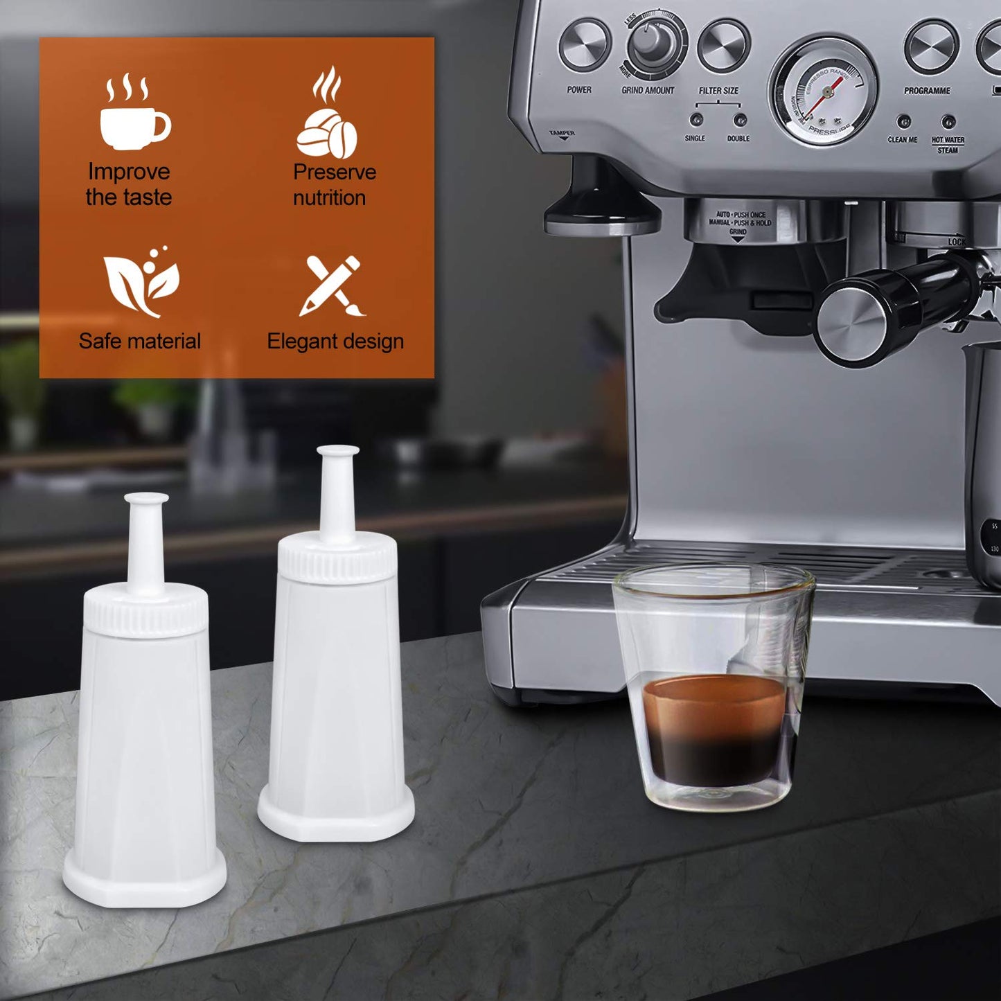 4x Water Filter Cartridge for Aldi K-fee EXPRESSI Capsule/K-fee Wave/Twins II/ Twins II & Latte/Lattensia+ Coffee Machine