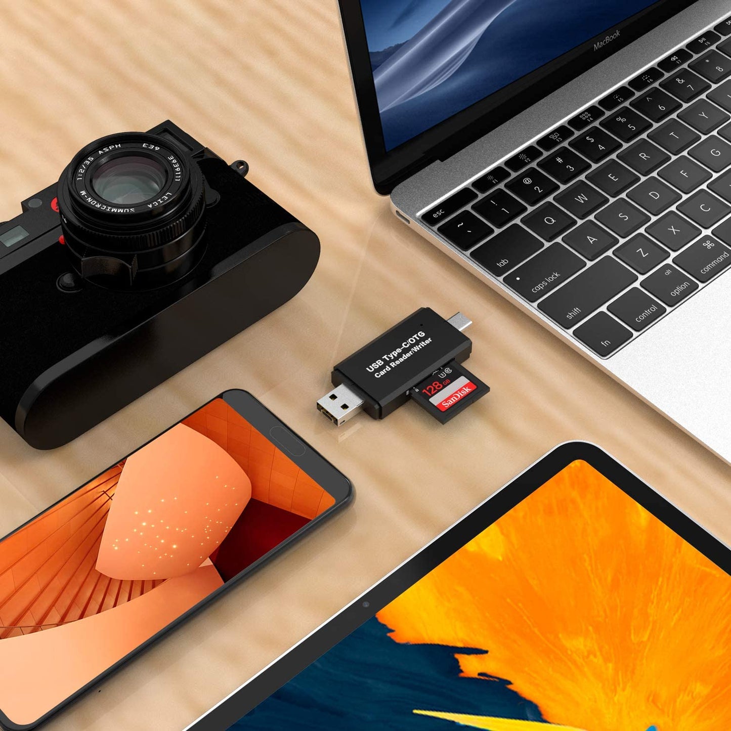 SD/Micro SD Card Reader with USB/Micro OTG USB/USB Type-C for SDXC SDHC MMC RS-MMC Micro SDXC Micro SDHC UHS-I