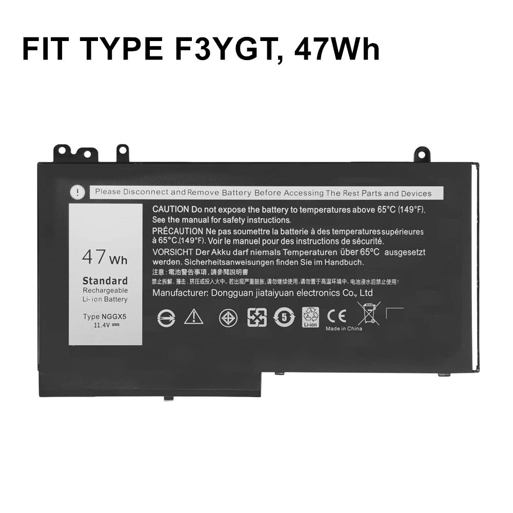 47Wh Replacement Battery for Dell Latitude E5570 E5470 E5270, Fit Part NGGX5