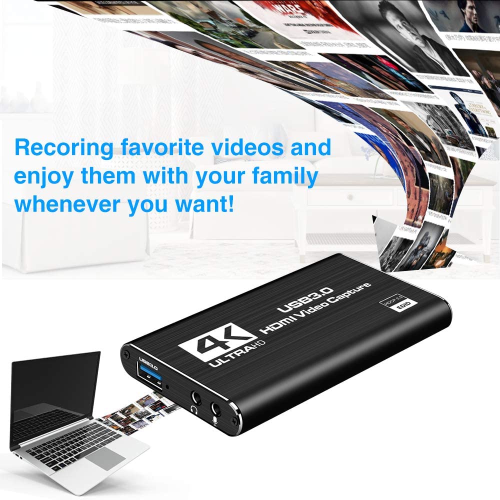 USB 3.0 to HDMI Video Capture Card 4K 1080P 60fps Game Video Record Live Streaming Converter Recorder