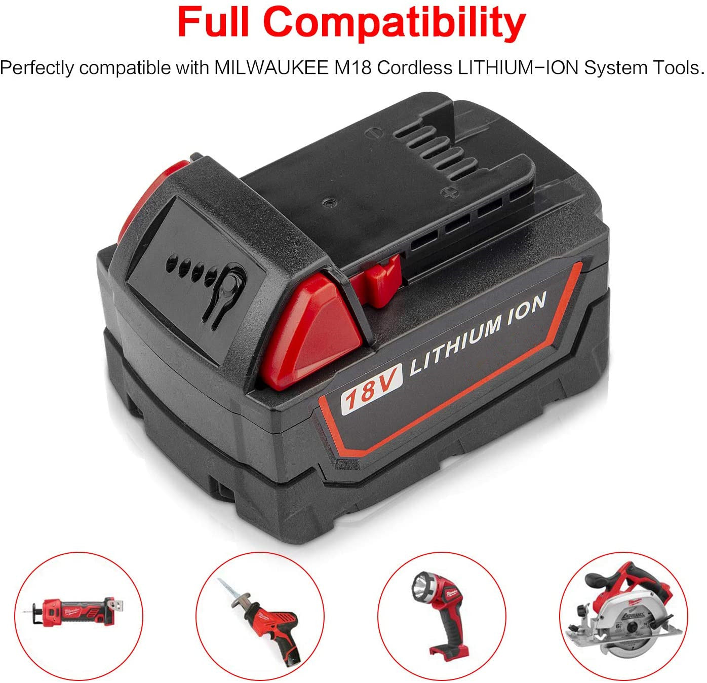 2x Replacement 3.0Ah Battery and 14V-18V Li-ion Battery Charger for Milwaukee M18 M12-18C 48-59-1812 M18B4 0880-20 2662-20 M18BBL-0 M18BX