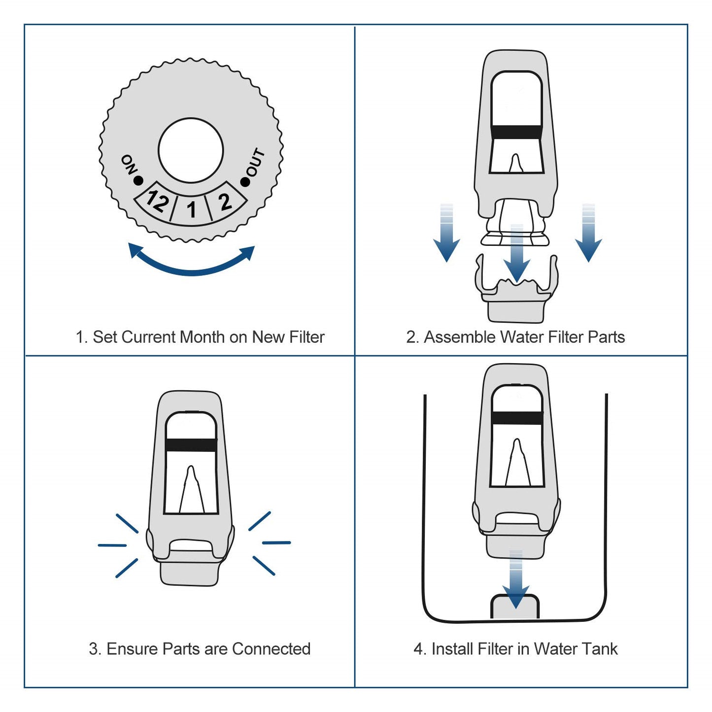4x Water Filter Cartridge for Aldi K-fee EXPRESSI Capsule/K-fee Wave/Twins II/ Twins II & Latte/Lattensia+ Coffee Machine