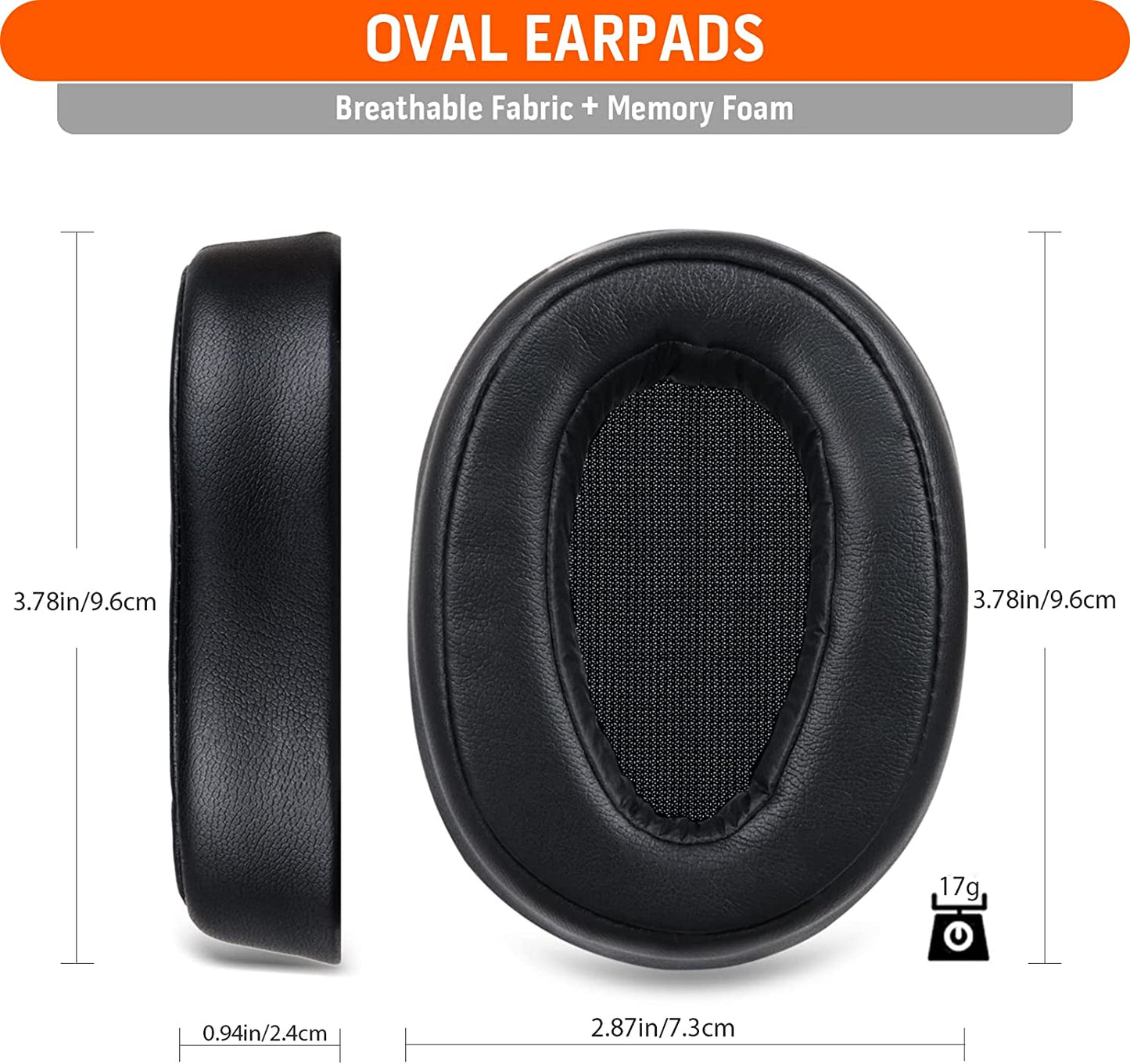 Black Replacement Cushion Ear Pads for Sony Hear On 2 WH-H900N WH-H900NBM MDR-100ABN Wireless Headphone