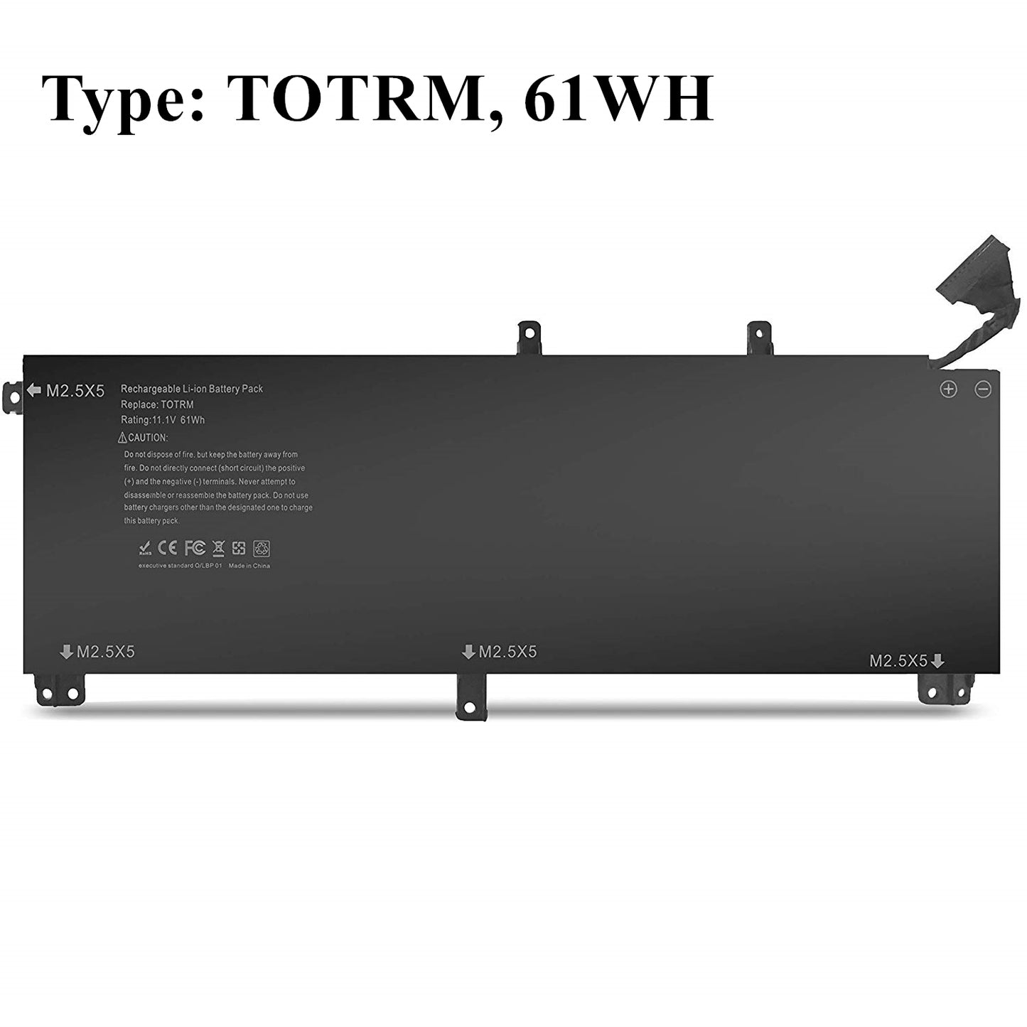 61Wh Dell XPS 15 9530 9535 Precision 3800 M3800 Laptop Replacement Battery, Only fit battery part # TOTRM T0TRM