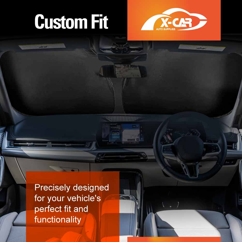 WindScreen Sun Shade for BMW iX1 2023-2025 Blocks UV Rays Foldable Custom Wind Screen Sun Visor Protector