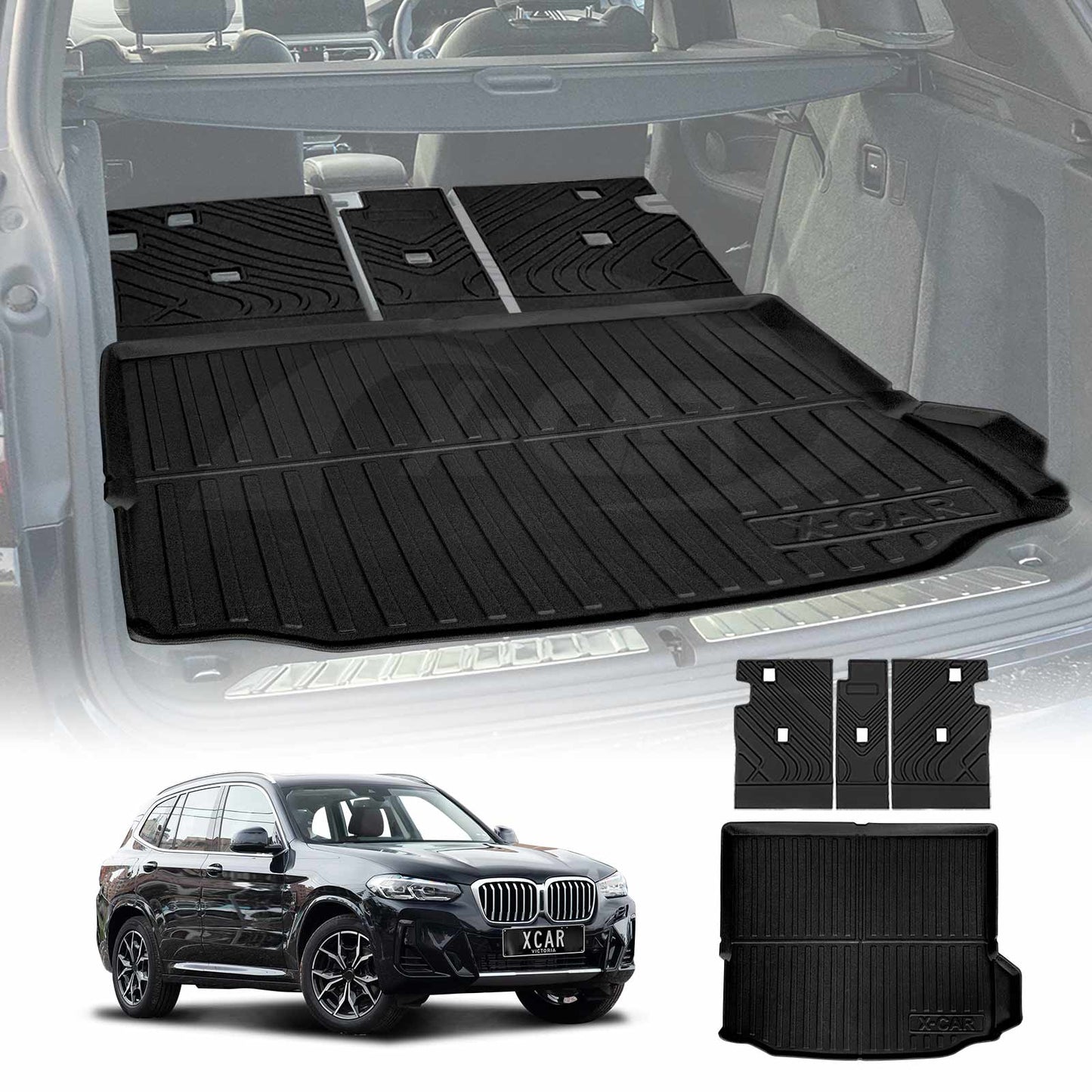 Boot Liner Back Seat Protector Combo for BMW X3 M G01 F97 2017-2024 Heavy Duty Car Seats Kick Mats Cover