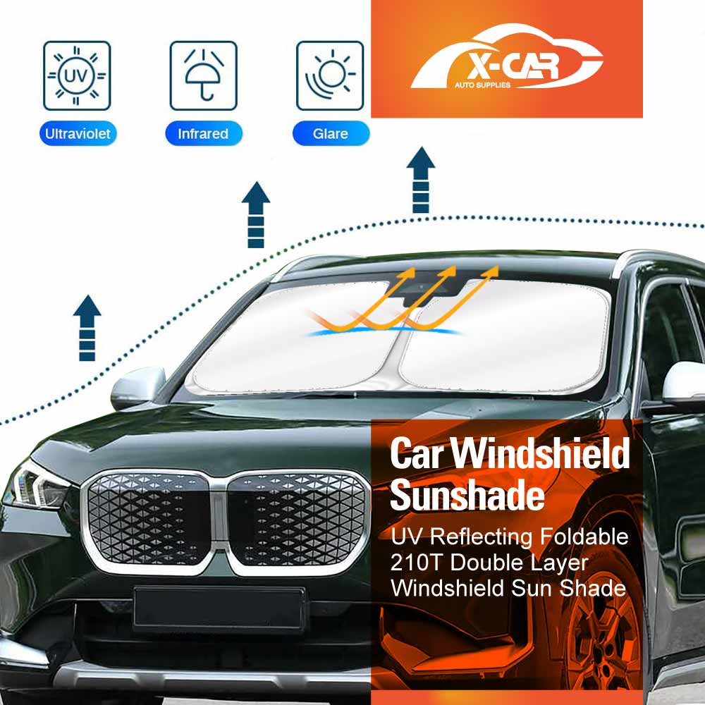 WindScreen Sun Shade for BMW iX1 2023-2025 Blocks UV Rays Foldable Custom Wind Screen Sun Visor Protector