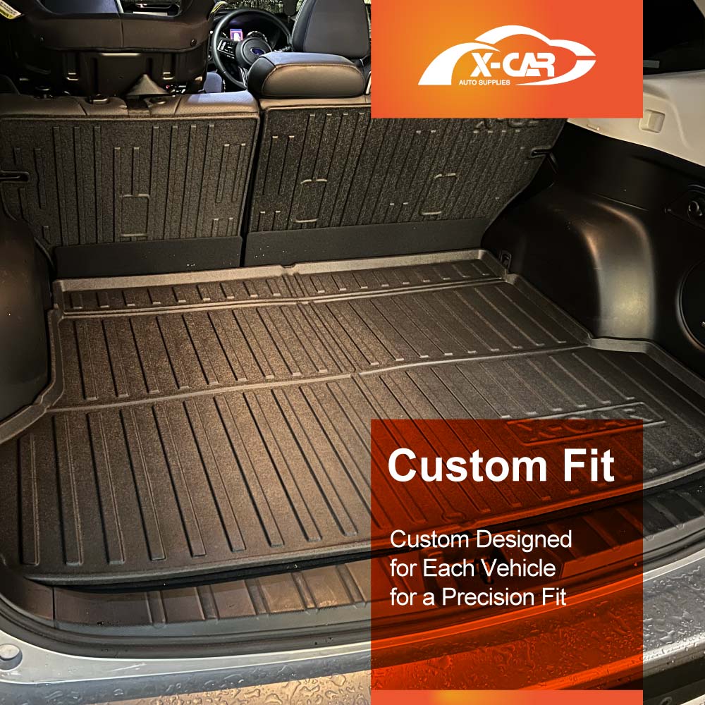3D Floor Mats Boot Liner for Subaru Forester 5th Gen 2018-2025 With Subwoofer All Weather Heavy Duty Cargo Car Trunk Luggage Tray