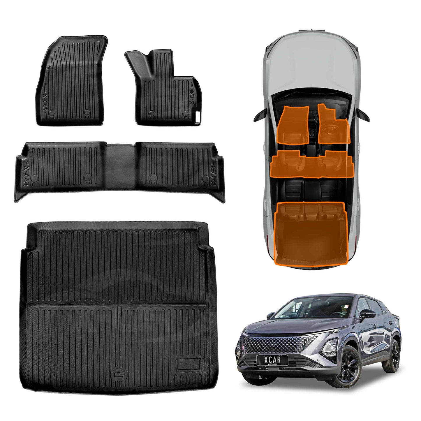3D Floor Mats Boot Liner for Chery C5 2025-Onwards All Weather Heavy Duty Cargo Car Trunk Luggage Tray