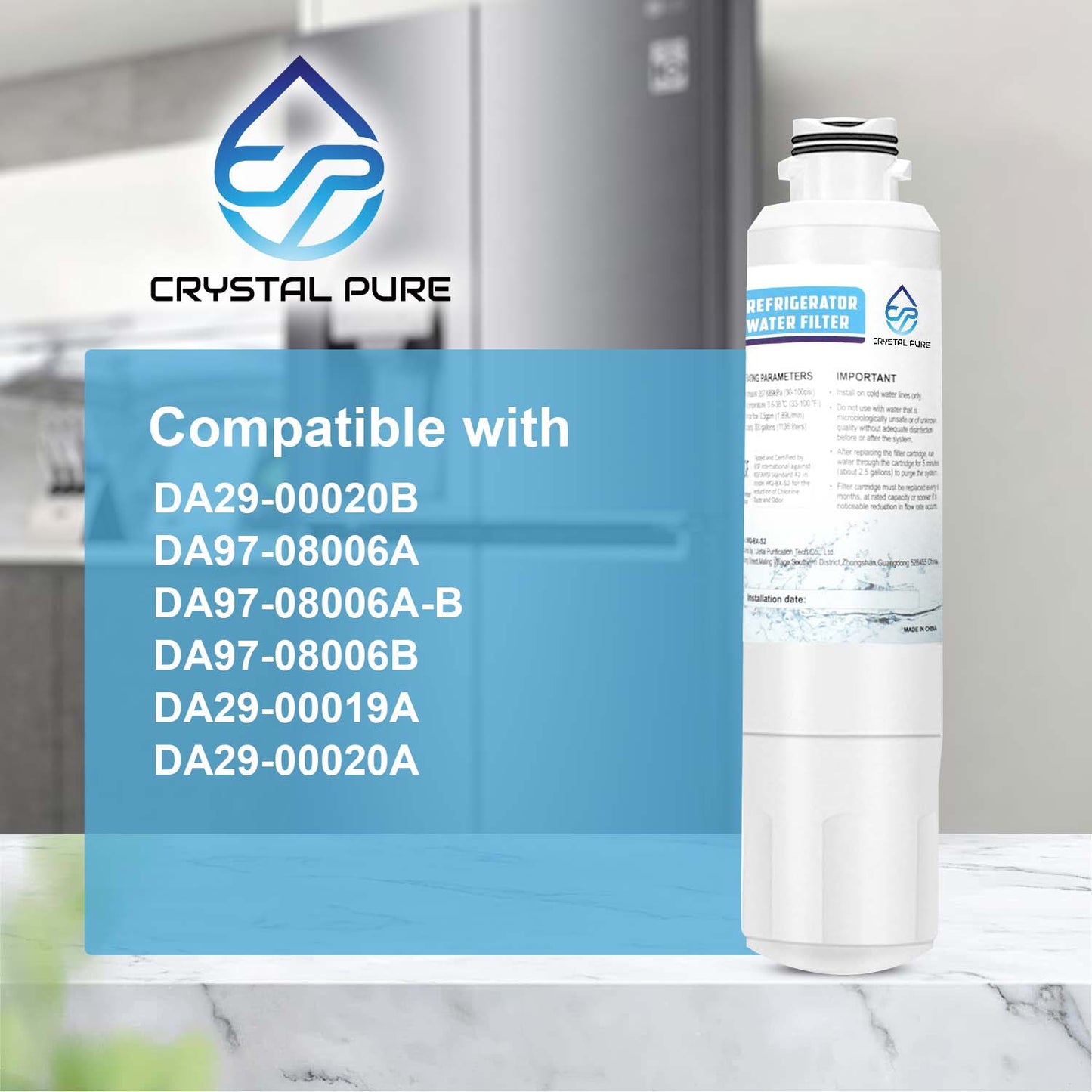 Samsung Fridge Replacement Water Filter DA29-00020B DA29-00020A DA-97-08006A AQP-FF27A SRF717CDBLS SRF719DLS SRF924DLS SRF801GDLS SRF731GDLS