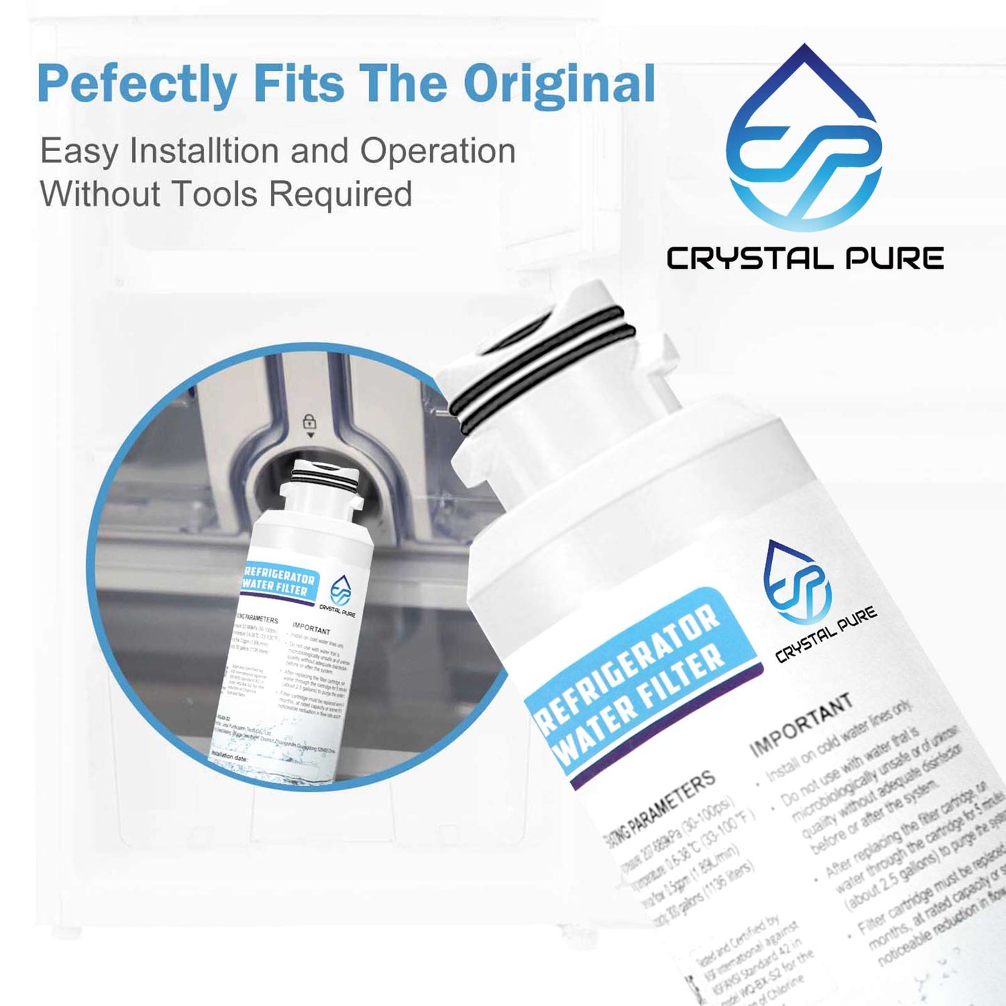 3 Packs Samsung Fridge Replacement Water Filter DA29-00020B DA29-00020A DA-97-08006A AQP-FF27A SRF717CDBLS SRF719DLS SRF924DLS SRF801GDLS SRF731GDLS