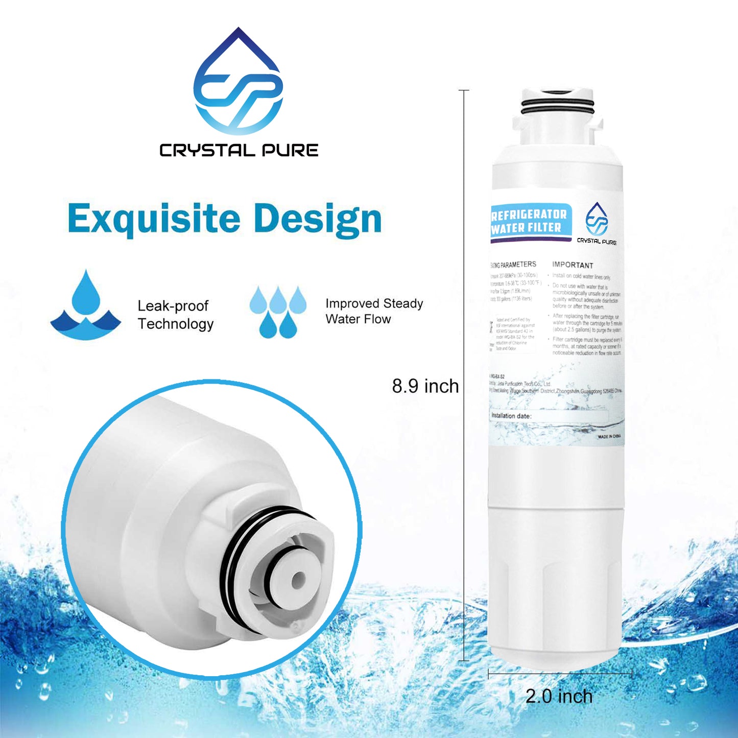 3 Packs Samsung Fridge Replacement Water Filter DA29-00020B DA29-00020A DA-97-08006A AQP-FF27A SRF717CDBLS SRF719DLS SRF924DLS SRF801GDLS SRF731GDLS
