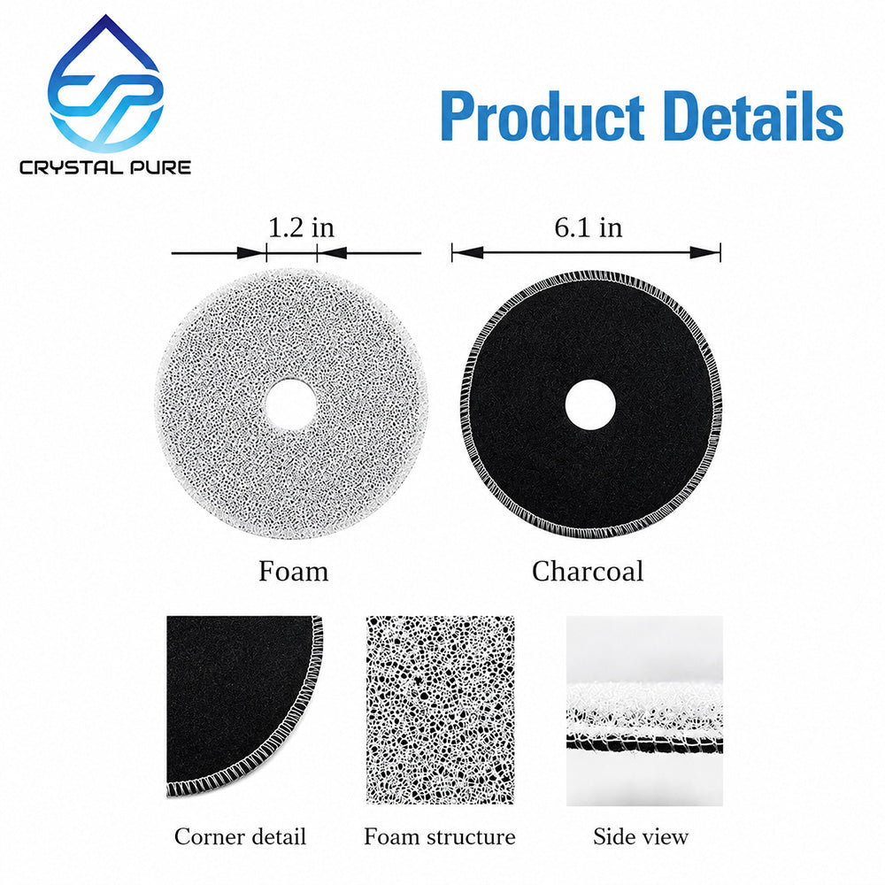 4 Packs Replacement Dual Action Filters for Catit Fresh & Clear /Stainless Steel Drinking Water Fountain