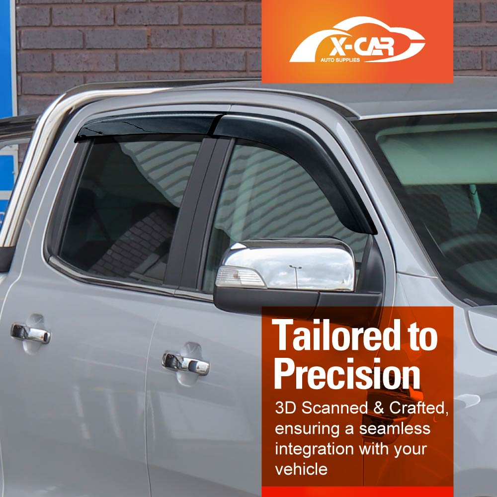 Weathershields for Ford Next-Gen Ranger 2022-Onwards Raptor Double Cab Car Weather Shields Wind Deflectors Window Sun Visor 4-Piece Set