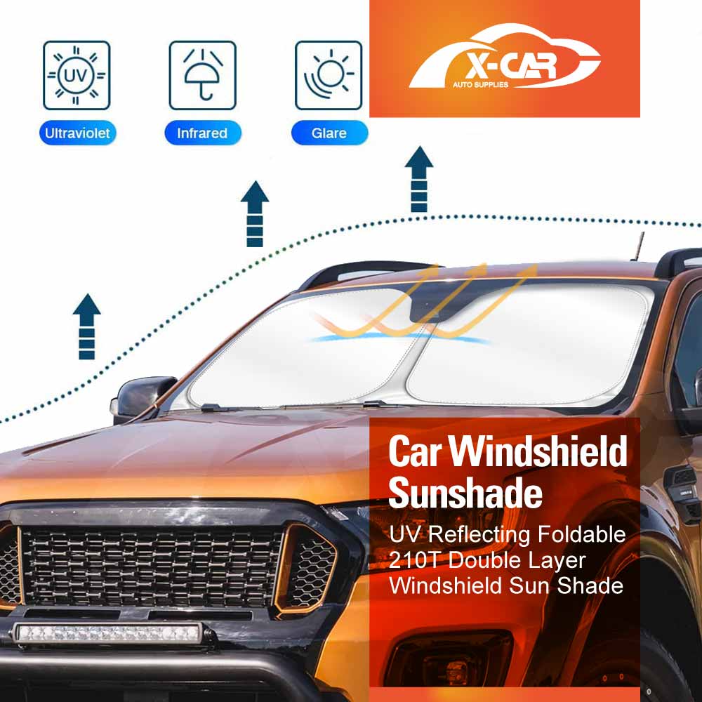 WindScreen Sun Shade for Ford Ranger 2011-2022 Blocks UV Rays Sun Visor Protector Foldable Sunshade
