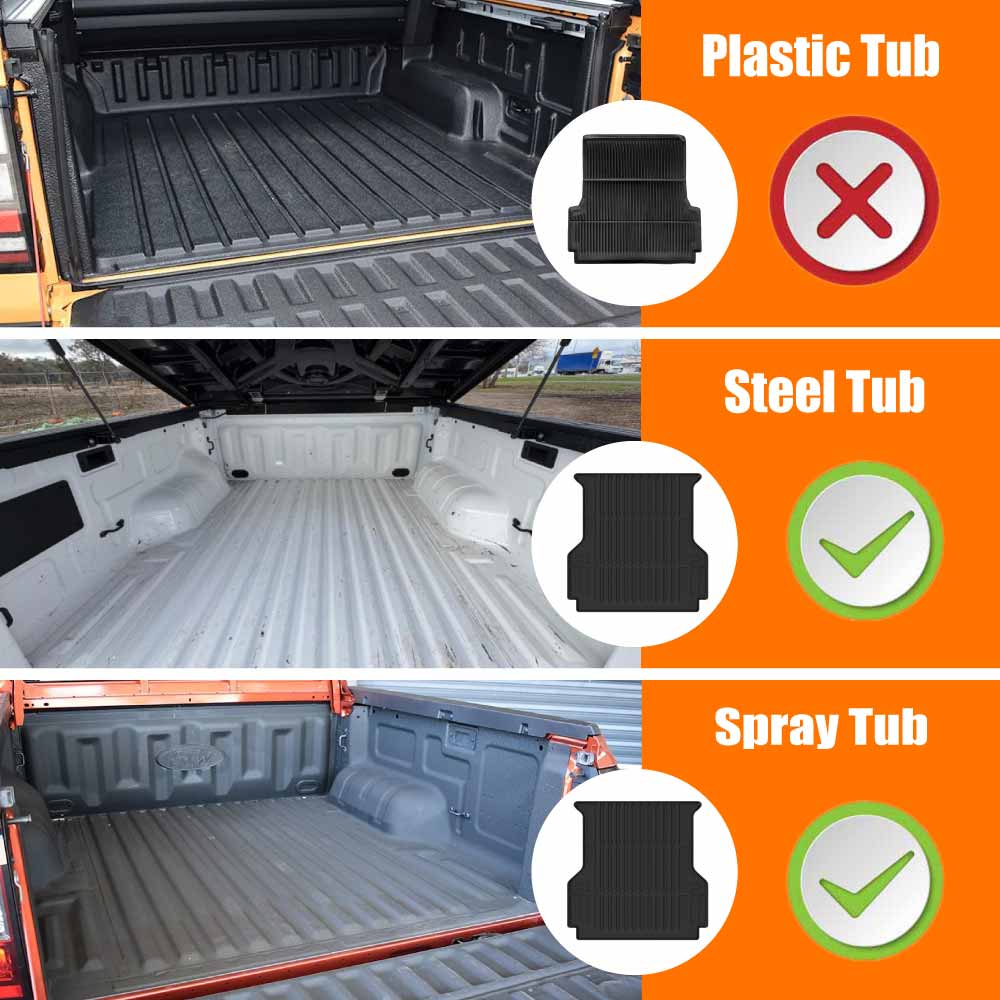 3D Car Floor Mats Tub Liner for Ford Next-Gen Ranger Raptor RA 2022-2025 Heavy Duty Cargo Trunk Mat Luggage Tray