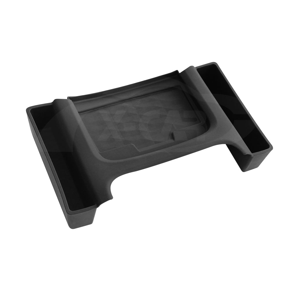 Black Silicone Anti-Slip Mat with Side Storage For GWM Tank 300 Tank300 2023-2025 Center Console Wireless Charger Protective Pad