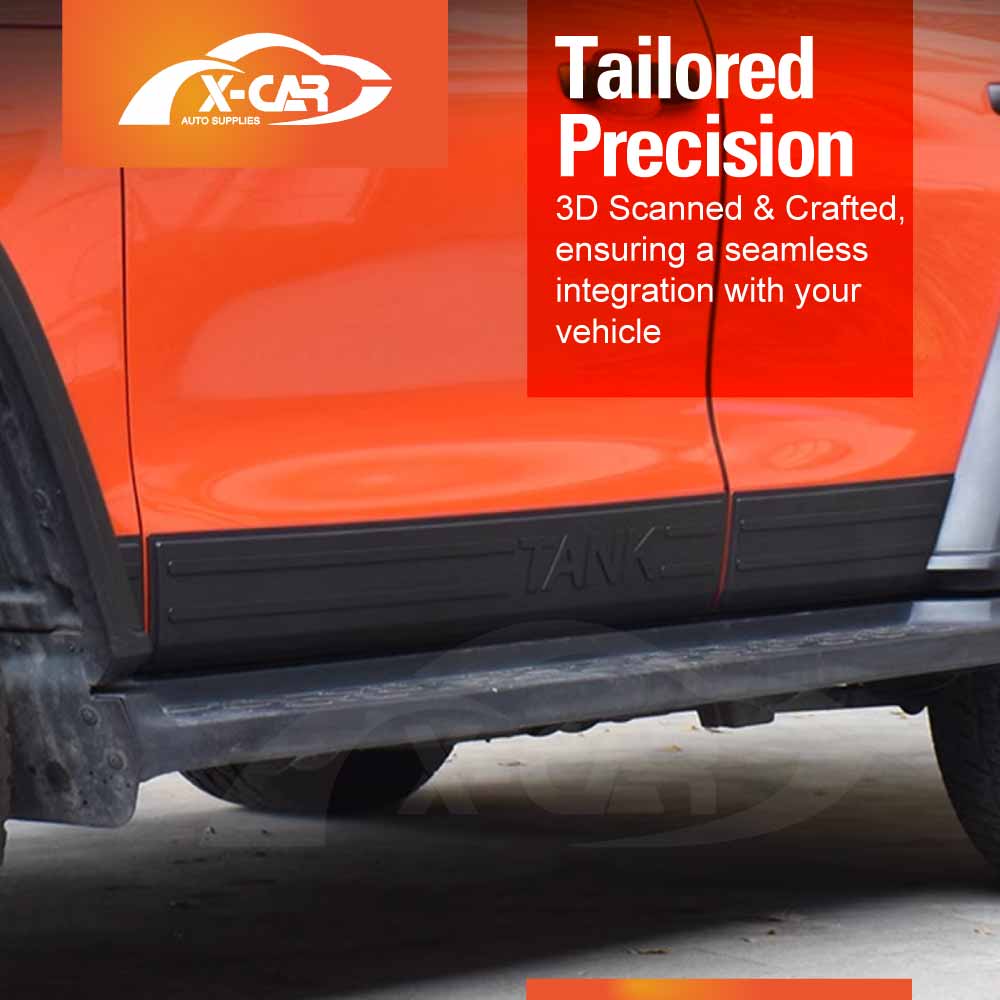 Side Door Body Skirt Cladding Trims for GWM Tank 300 Tank300 2023-Onwards ABS Moulding Protector Panel Exterior 4WD Accessories