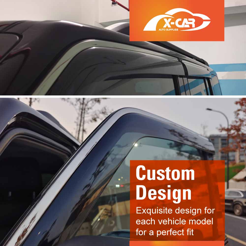 Weathershields for GWM Tank 300 Tank300 2023-Onwards Silver Edged Style Weather Shields Wind Deflectors Window Car Sun Visor