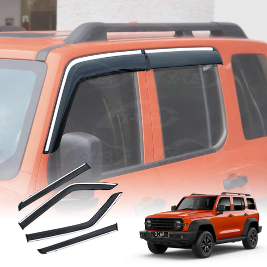 Weathershields for GWM Tank 300 Tank300 2023-Onwards Silver Edged Style Weather Shields Wind Deflectors Window Car Sun Visor