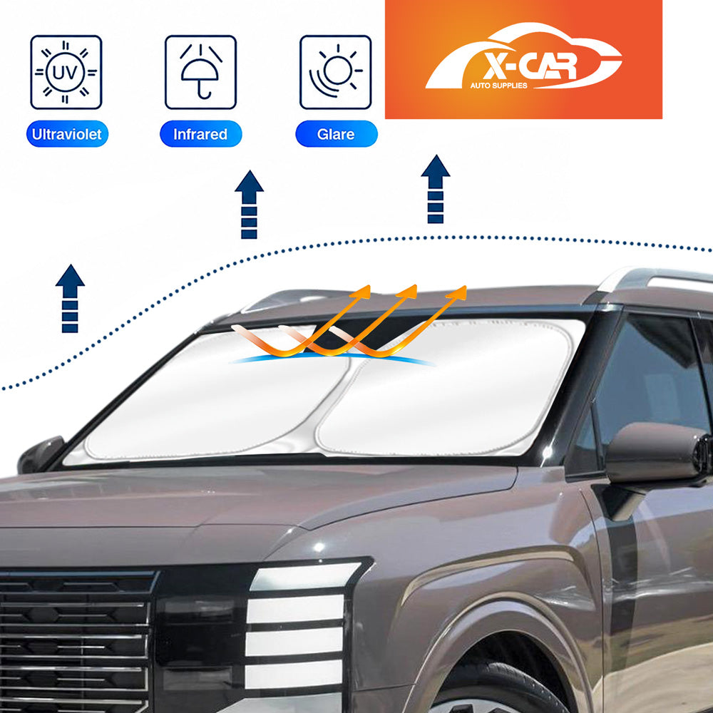 WindScreen Sun Shade for Hyundai Palisade 2026-Onwards Blocks UV Rays Foldable Custom Wind Screen Sun Visor Protector