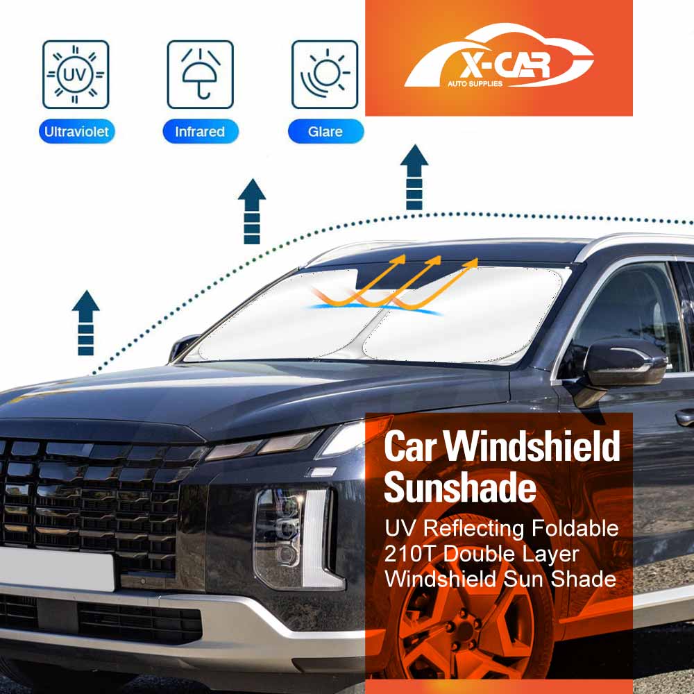 WindScreen Sun Shade for Hyundai Palisade 2020-2025 Blocks UV Rays Foldable Custom Wind Screen Sun Visor Protector