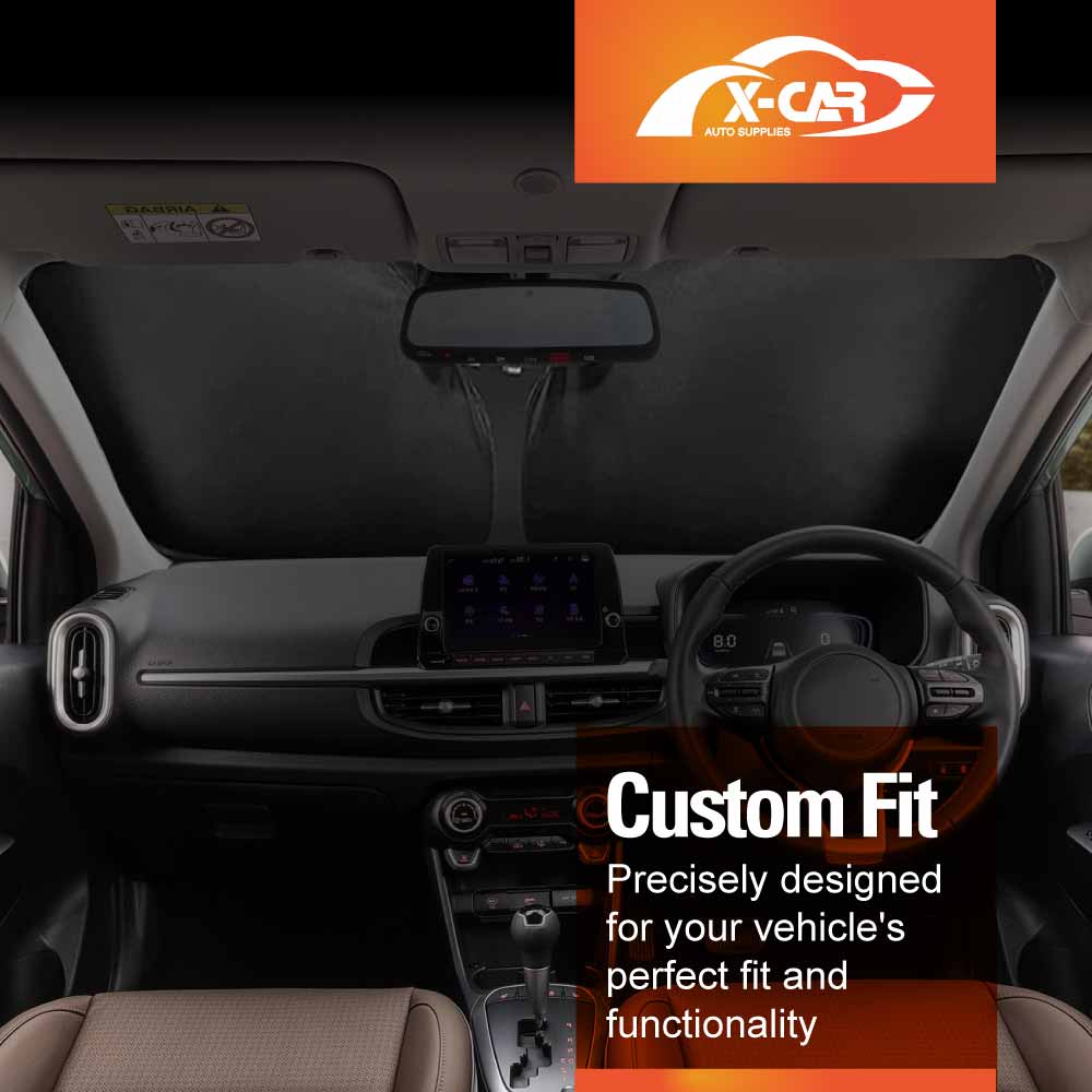 WindScreen Sun Shade for Kia Picanto 2016-2025 Blocks UV Rays Foldable Custom Wind Screen Sun Visor Protector