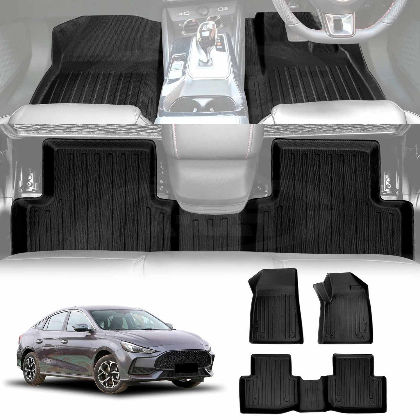 3D Floor Mats for MG MG5 2023-2025 Heavy Duty All Weather Car Mats Carpet Liner Set