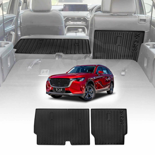 Back Seat Protector for Mazda CX-80 CX80 2024-Onwards All Weather Heavy Duty Car Seat Kick Mats Cover