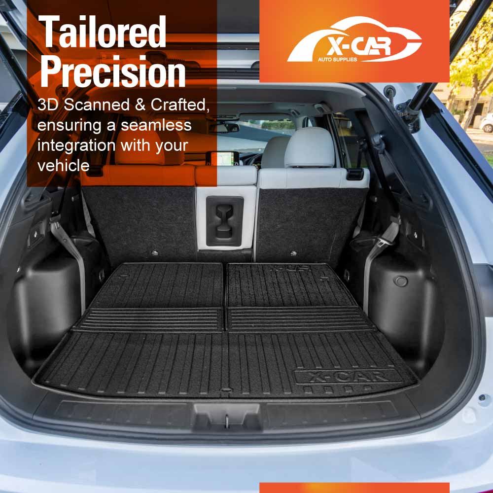 3 Pcs Boot Liner for Mitsubishi Outlander ZM Series 7 seater Petrol 2021-2025 Heavy Duty Cargo Trunk Mat Luggage Tray