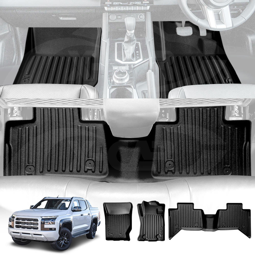 3D Customized Heavy Duty All Weather Car Mats Floor Liner Full Set Carpet for Mitsubishi Triton MV Double Cab 2024-2025
