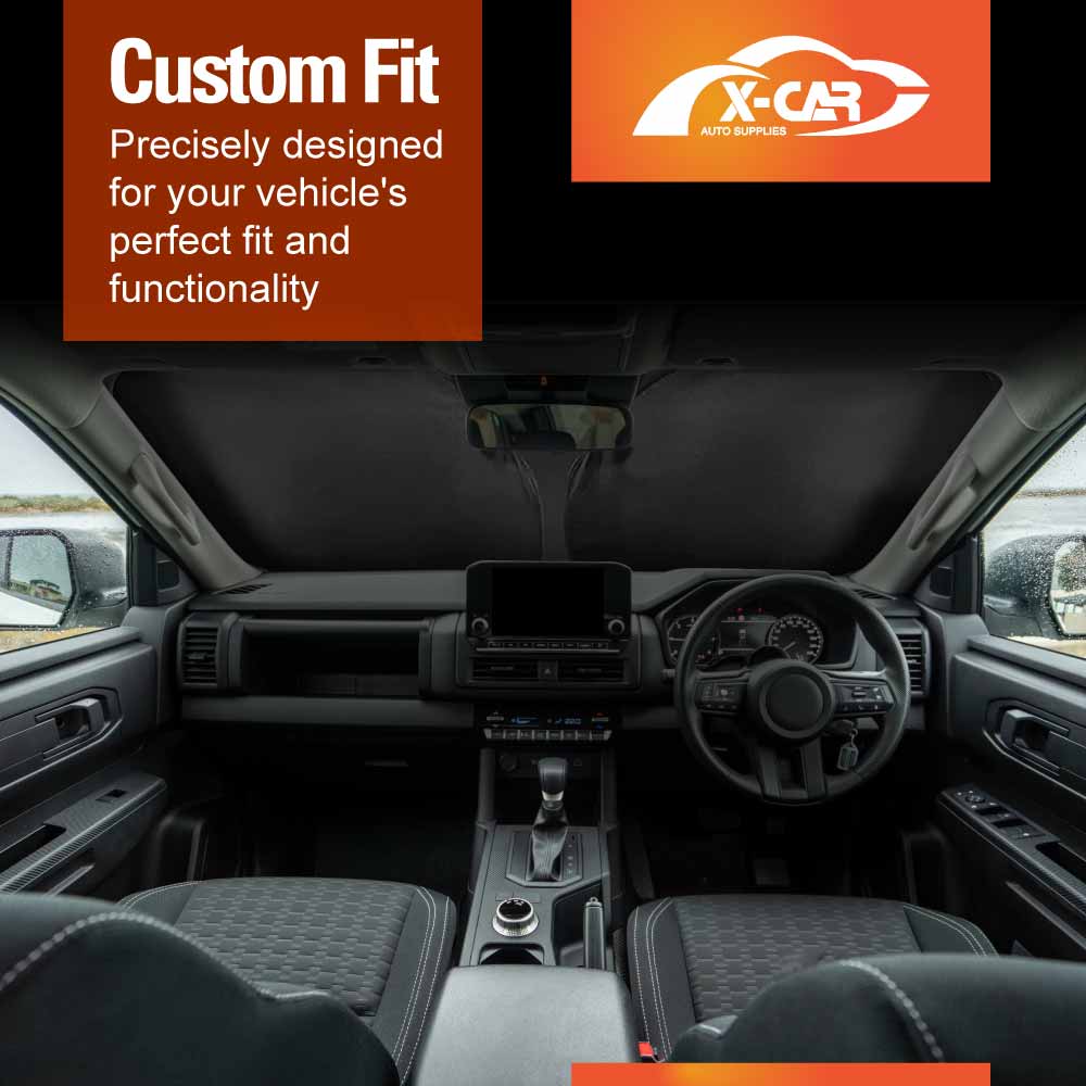 WindScreen Sun Shade for Mitsubishi Triton MV Double Cab 2024-2025 Blocks UV Rays Foldable Custom Wind Screen Sun Visor Protector