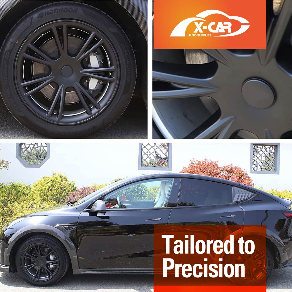 Tesla Model Y 2022-2025 Gemini Wheel Protector Cover Caps 19 Inch Rim Hubcap Replacement Hub Cap Matt Black