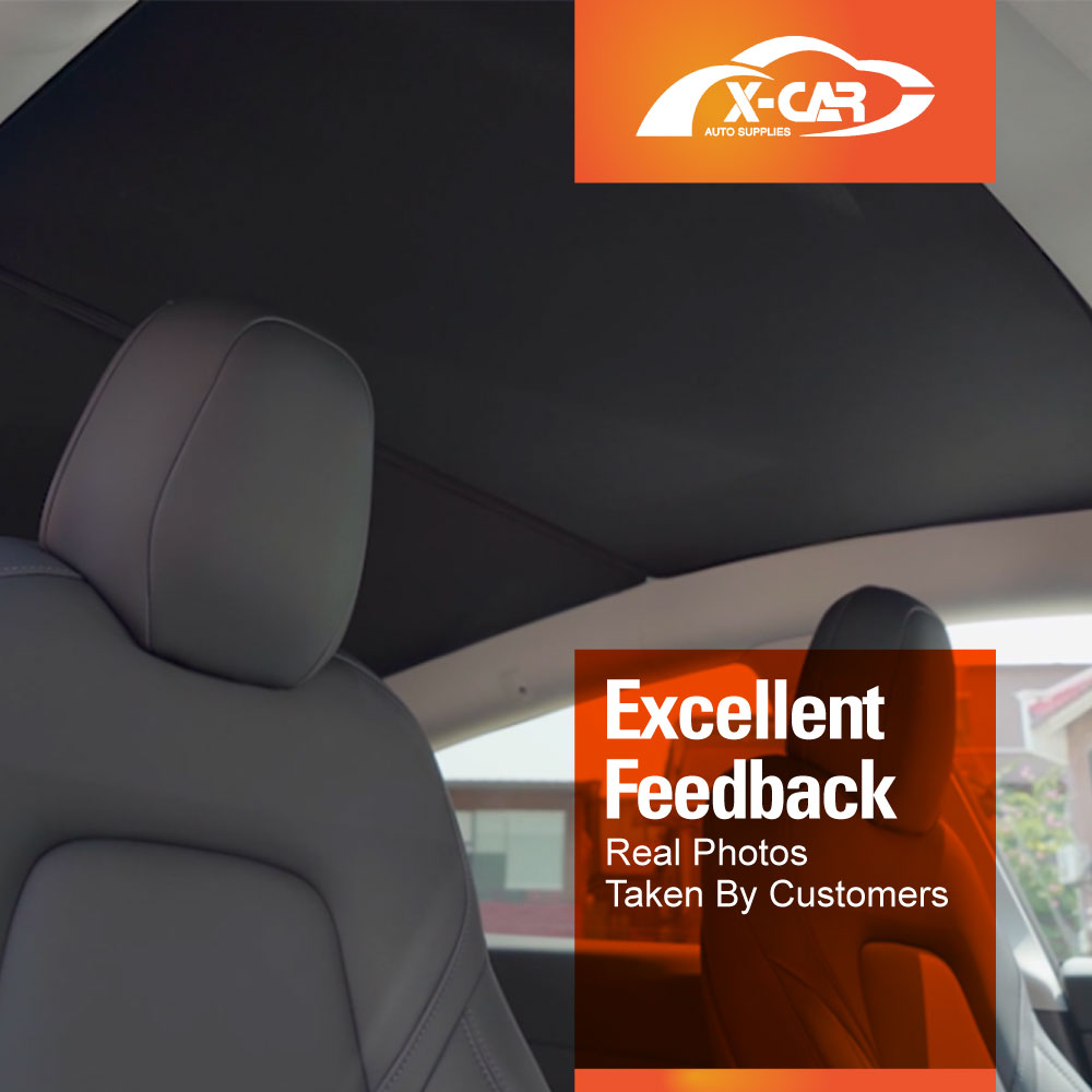 Tesla Model 3 Highland Glass Roof Sunroof Mesh 2023-2025 Sun Blind Shade Sunshade with UV Heat Insulation Film (Black)