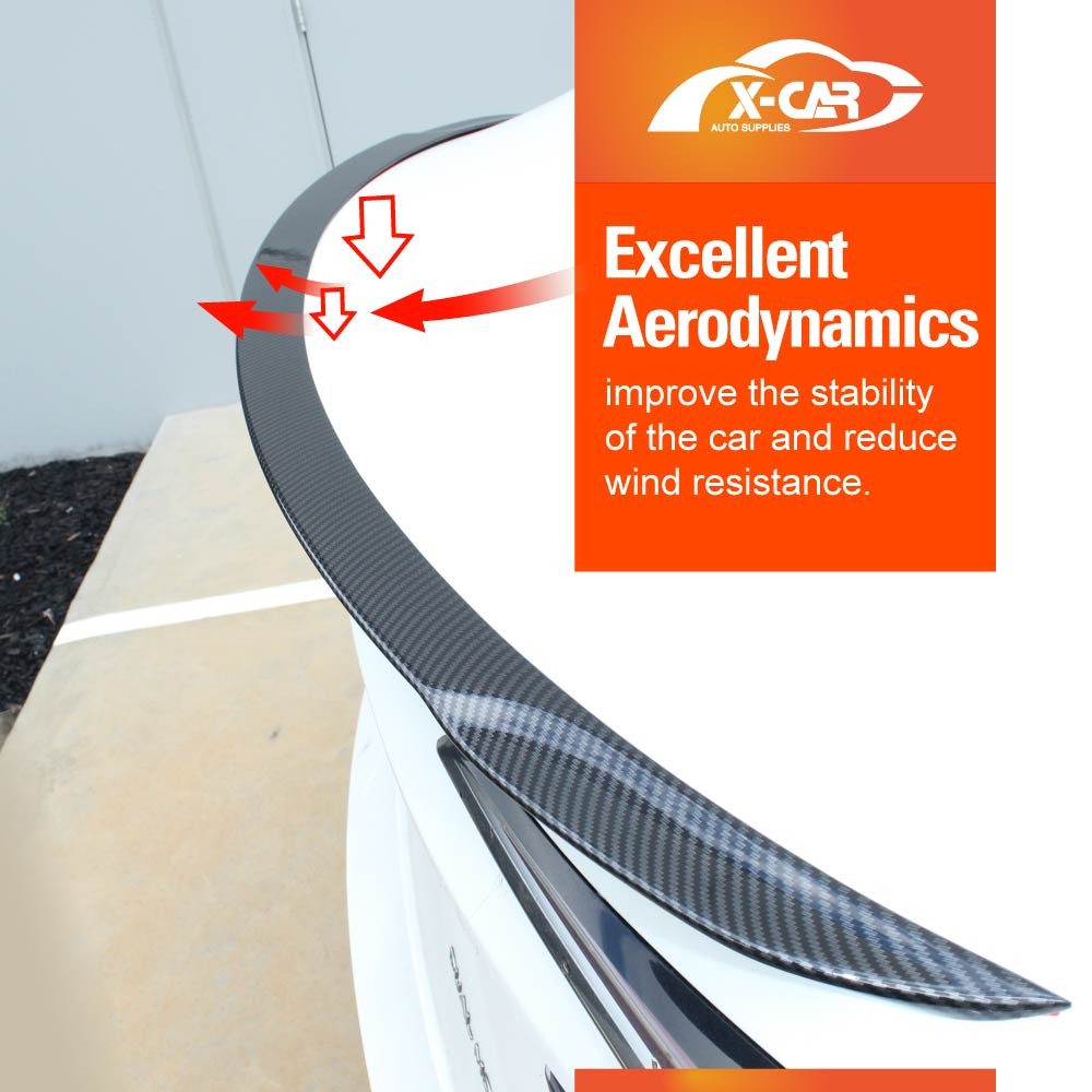 Sporty Carbon Fiber Style Spoiler for Tesla Model 3 Highland 2023-2025 Rear Trunk Wing Lip Tail Performance Upgrade
