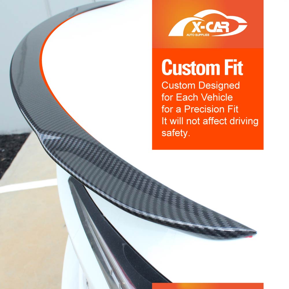 Sporty Carbon Fiber Style Spoiler for Tesla Model 3 Highland 2023-2025 Rear Trunk Wing Lip Tail Performance Upgrade