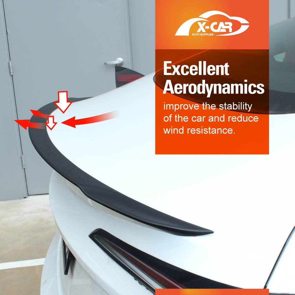 Sporty Matt Black Style Spoiler for Tesla Model 3 Highland 2023-2025 Rear Trunk Wing Lip Tail Performance Upgrade