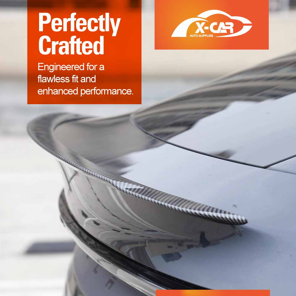 Sporty Carbon Fiber Style Spoiler for Tesla Model Y Juniper 2025-Onwards Rear Trunk Wing Lip Tail Performance Upgrade