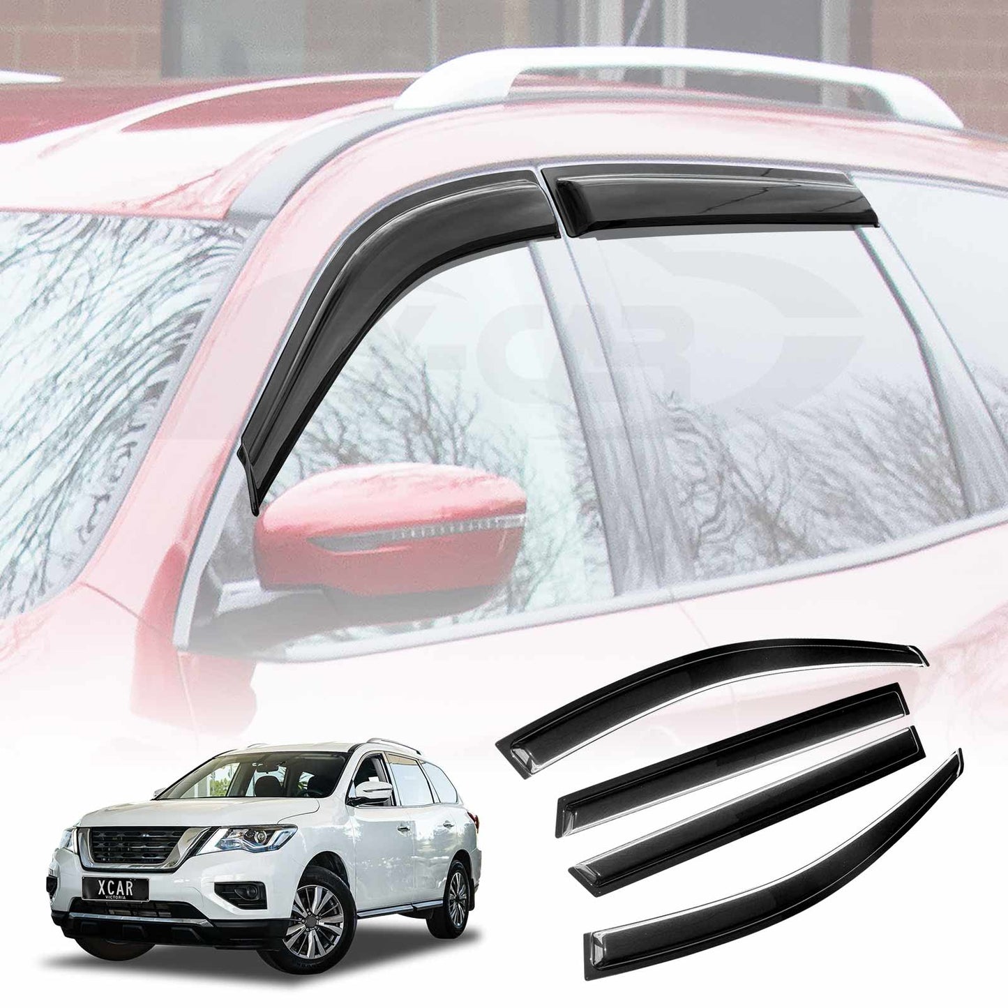 Weathershields for Nissan Pathfinder R52 2013-2021 Car Weather Shields Wind Deflectors Window Sun Visor