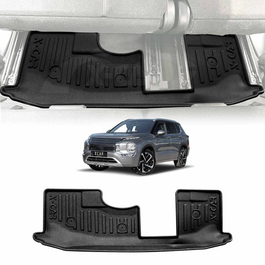 3D Third Row Seat Floor Mat for Mitsubishi Outlander ZM 7 Seater 2021-2025 Heavy Duty All Weather Car Mats Carpet Liner