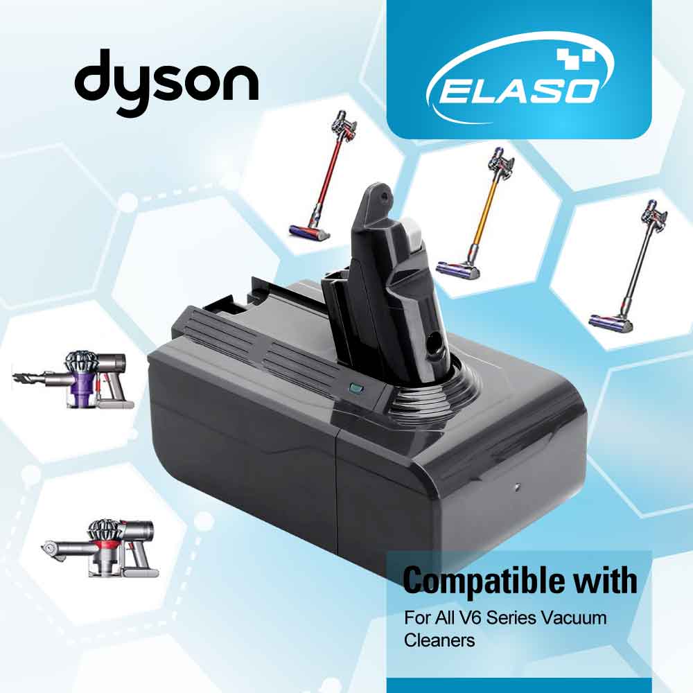 4.0Ah Replacement Battery and 3x Washable Pre Filter for Dyson V6 DC58 DC59 DC62 DC74 SV03 SV05 SV06 SV09 Animal Absolute Handheld Vacuum