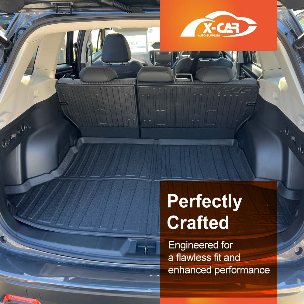 3D Floor Mats Boot Liner for Subaru Forester 5th Gen 2018-2025 Without Subwoofer All Weather Heavy Duty Cargo Car Trunk Luggage Tray