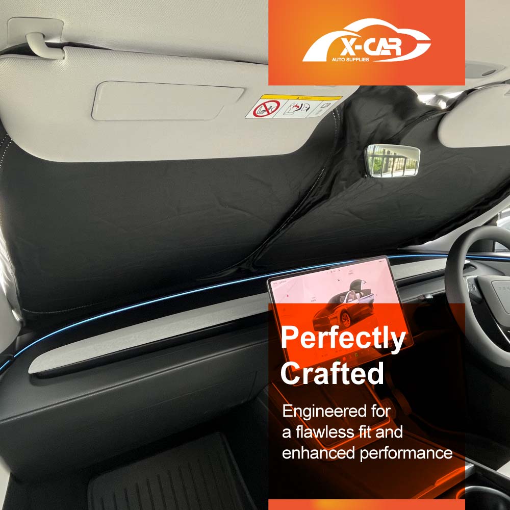 WindScreen Sun Shade for Tesla Model Y Juniper 2025-Onwards Blocks UV Rays Foldable Custom Sun Visor Protector
