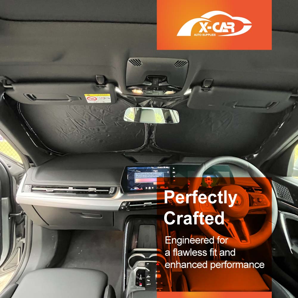 WindScreen Sun Shade for BMW iX1 2023-2025 Blocks UV Rays Foldable Custom Wind Screen Sun Visor Protector