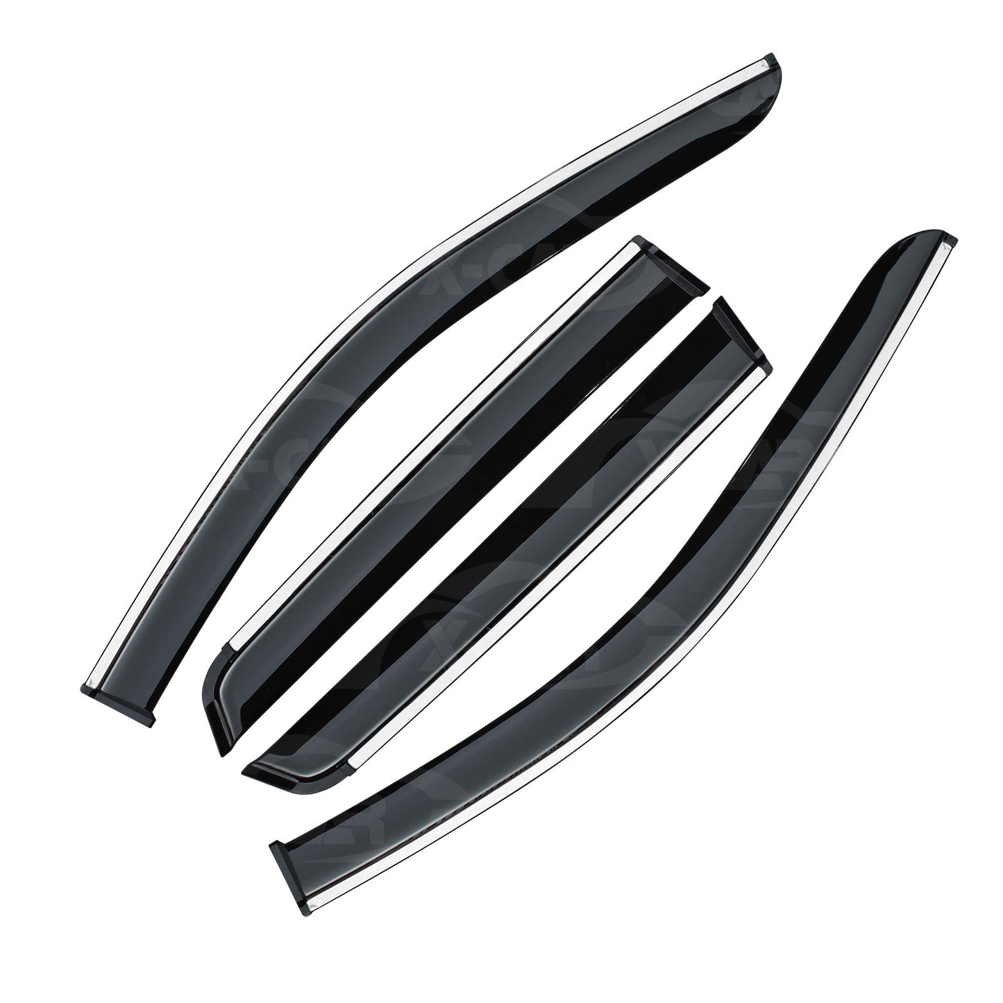 Weathershields for Ram 1500 DT Series Crewcab 2020-Onwards Silver Edged Style Weather Shields Wind Deflectors Window Car Sun Visors